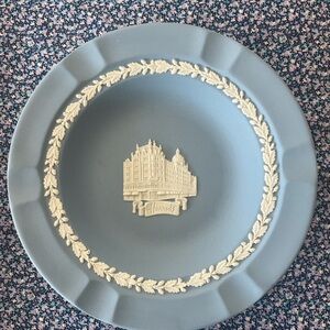 Wedgwood Blue Plate with White Laurel Design
